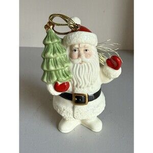 LENOX Very Merry Porcelain Santa Claus w/ Christmas Tree Ornament 856361